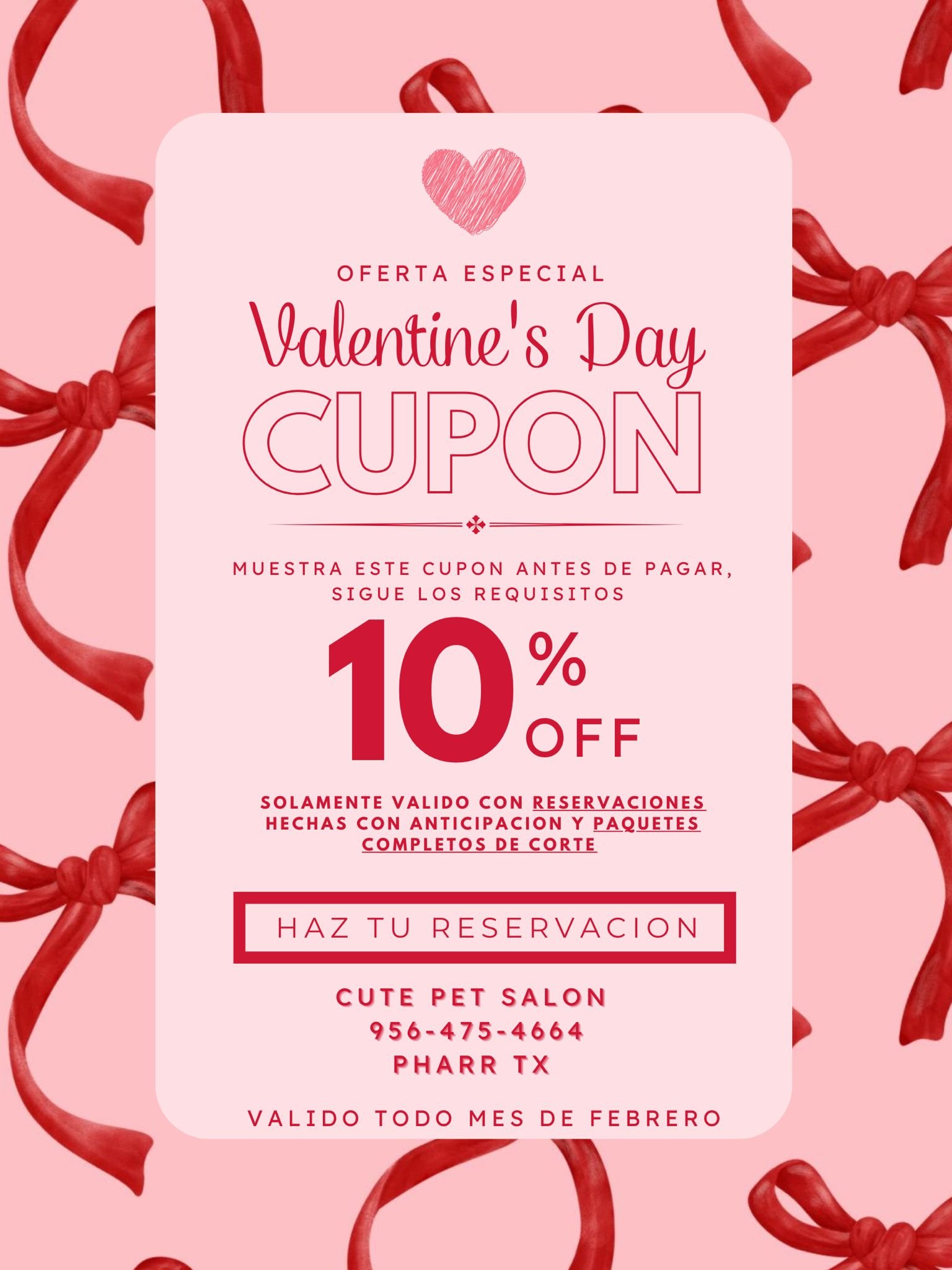 Promoción Febrero Cute Pet Salon